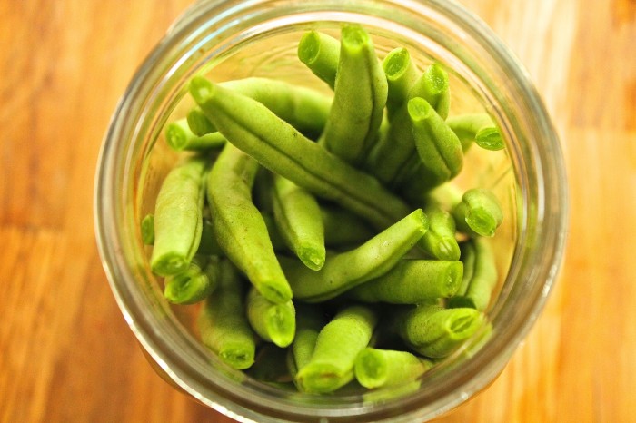 Green beans in jar