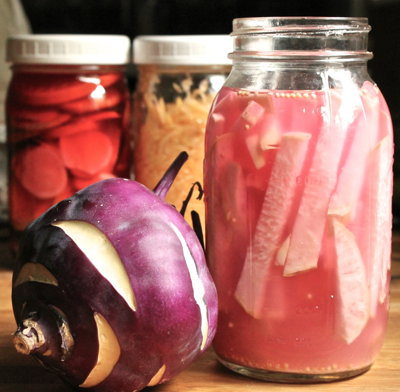 Purple Kohlrabi Pickles phickle