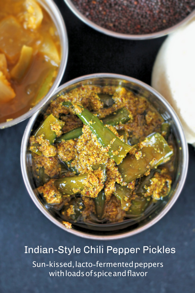 Indian Green Chili Pickle or chile pickle