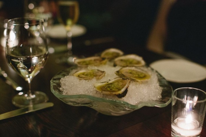 Oysters with celery soda. SO good. Photo courtesy of Courtney Apple