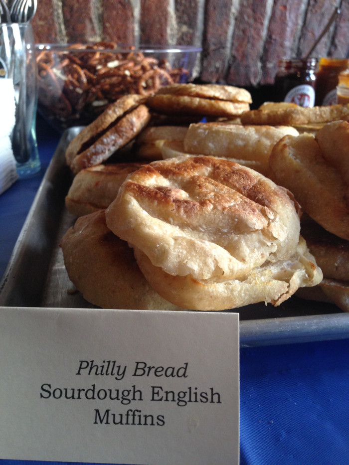 Sourdough English Muffins from Philly Bread on the potluck table!