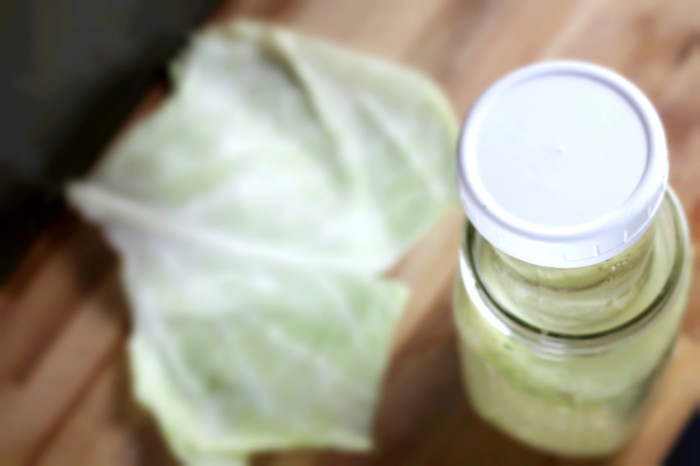 Ghetto jar method. Jar placed on top of swanky cabbage leaf shelf.