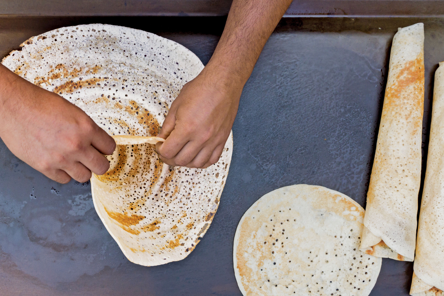 Making Dosa recipes, step by step